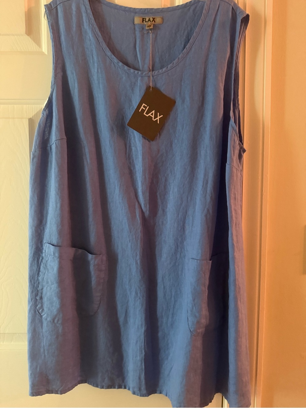 Flax Linen Top in Beautiful Blue! Size 2G - Picture 1 of 4